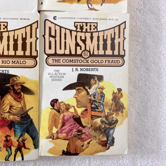 Vintage The Gunsmith  All Action Western Romance Novel x4 - Picture 4 of 14